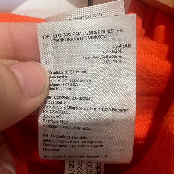 Adidas Orange Sweatshirt with Signature Stripes / Men - Picture 7 of 8